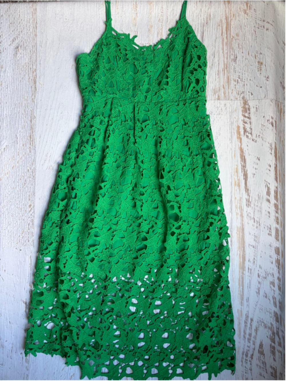 Women's Bluivy Green Lace Midi Dress L